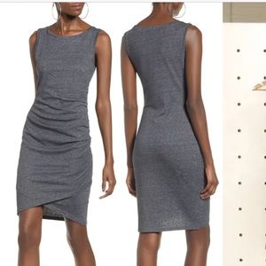 Leith ruched bodycon minimalist neutral dress